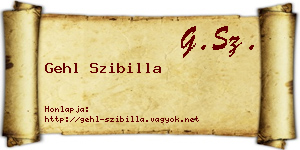 Gehl Szibilla névjegykártya